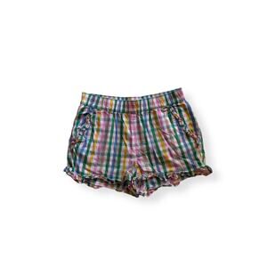 Crewcuts colorful gingham ruffle shorts
